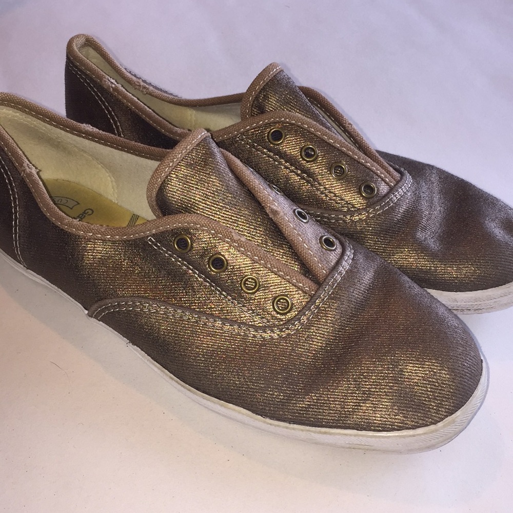 Keds Metallic Gold Slip-on Sneakers
